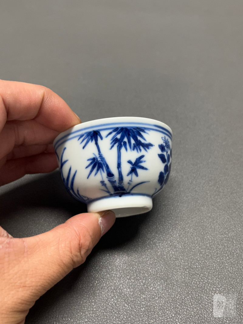 清光绪  青花外四君子内团龙纹茶圆 - 图5